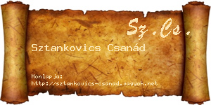 Sztankovics Csanád névjegykártya